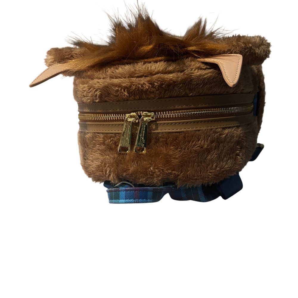 Loungefly Busch Gardens Highland Cow Plush Mini Backpack Brown Plaid NWT Hairy - Picture 4 of 8